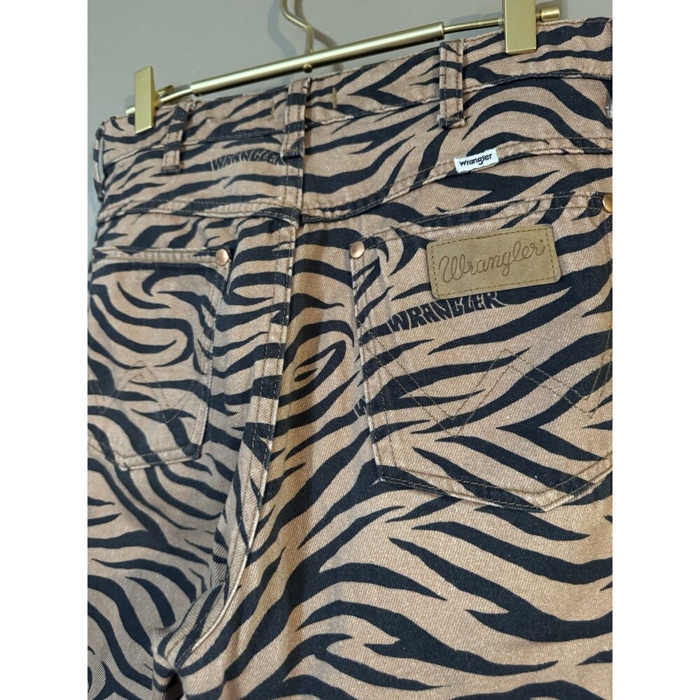 Wrangler 603 Wild West High Rise Straight Jeans Purr Tiger Zebra Print 28X28 - Picture 8 of 10